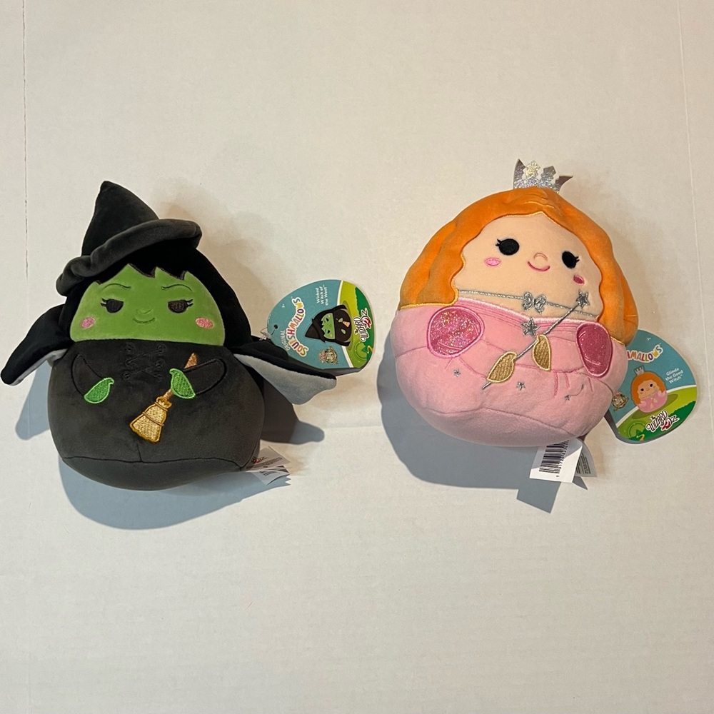 Squishmallows Glinda the Good Witch and Wicked Witch of the West Set of 2 at 7”